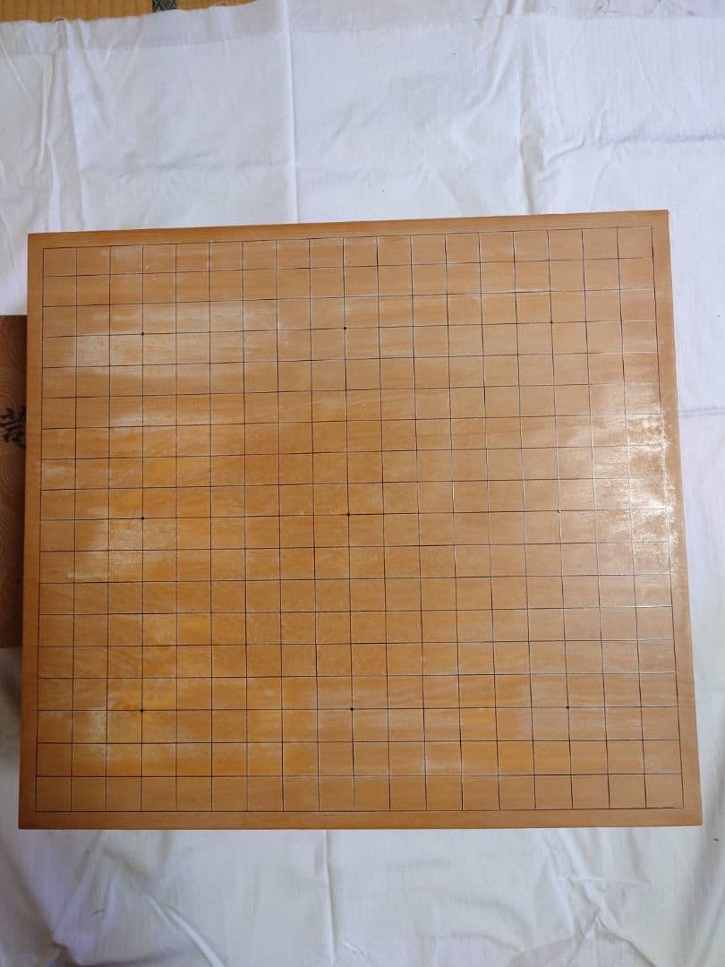 木製囲碁盤セット 白黒石付き