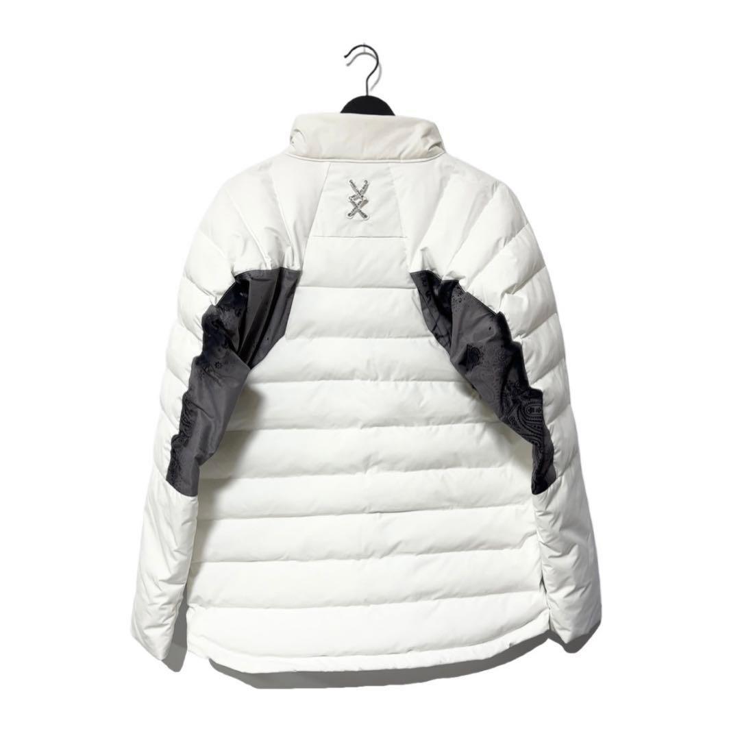 新品 ラッセルノ ゴルフ パデッド ジャケット ペイズリー ホワイト 2XL 7