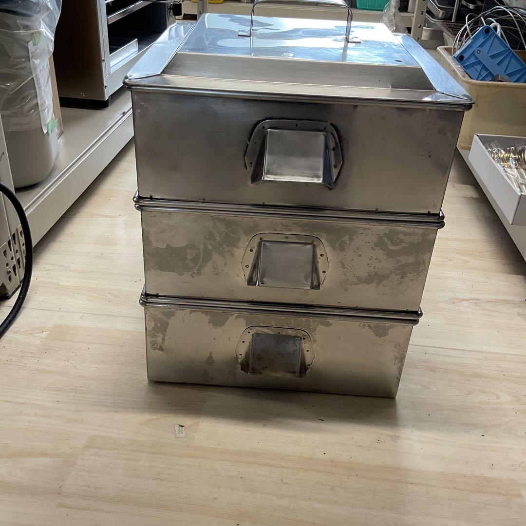 ステンレス製2段蒸し器　中古　350/350/400