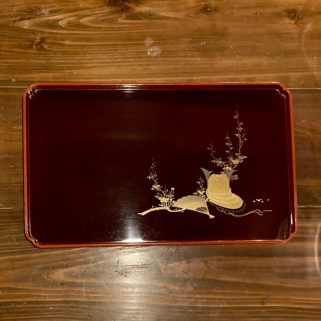 角盆 2枚揃 漆器 硯 文政8年(1825) 骨董品 アンティーク ヴィンテージ
