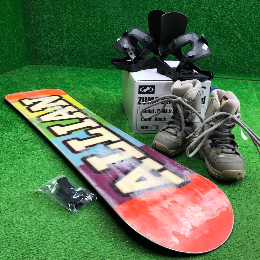 宝-625 子供用スノーボードセット 119cm ビンディング新品 wax塗布有