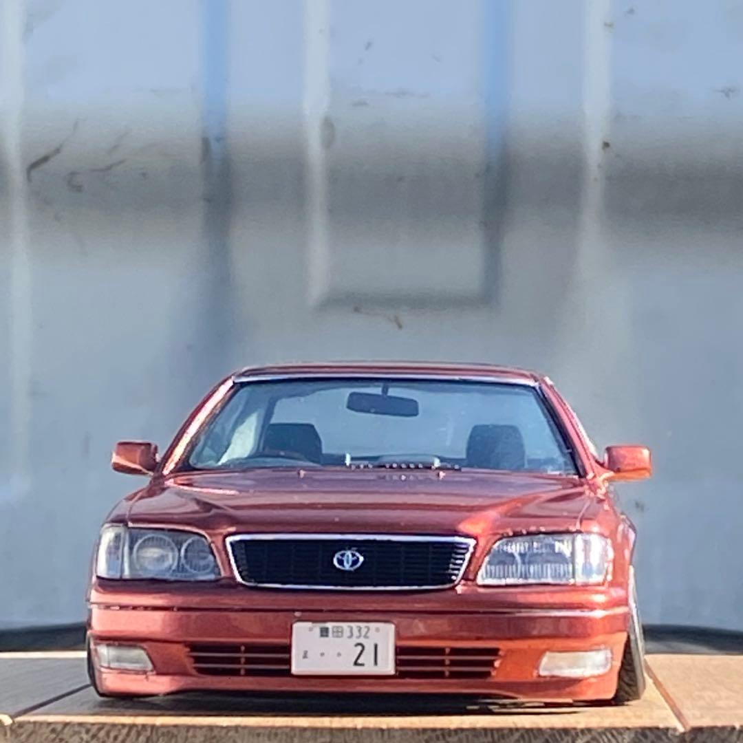 プラモデル完成品　アオシマ 1/2421セルシオ　 リア叩き出し風フェンダー