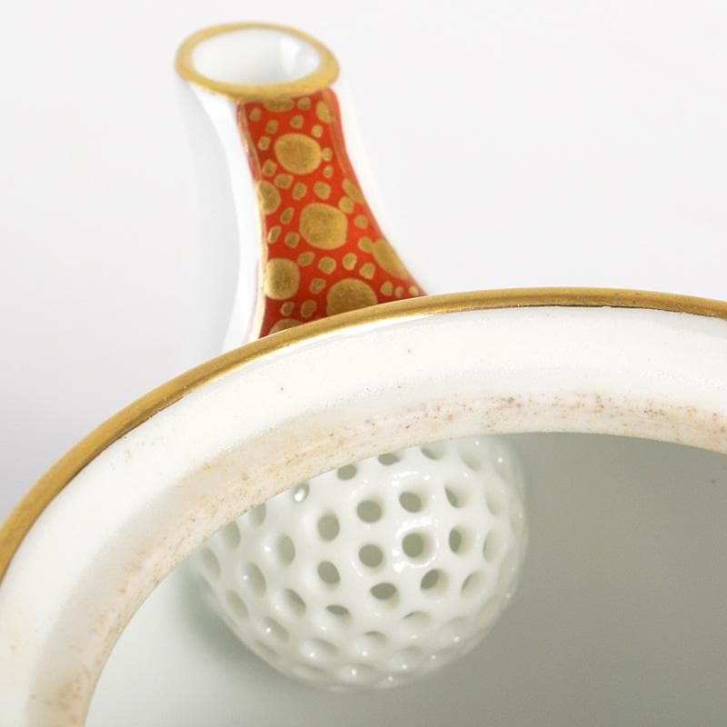 九谷焼　錦生窯　本多順一作　小茶器揃　急須　煎茶碗五客　湯冷　共箱　GR7272
