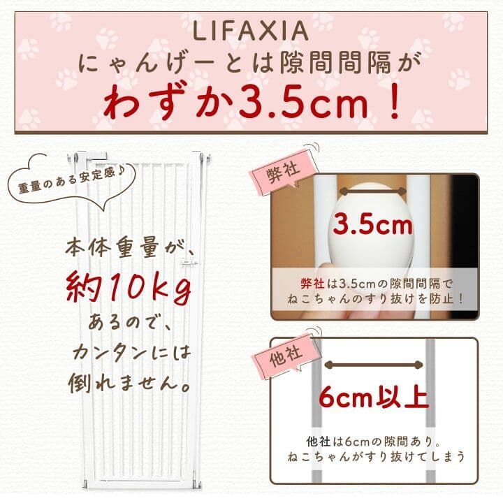 脱走防止柵ホワイト高さ170cm