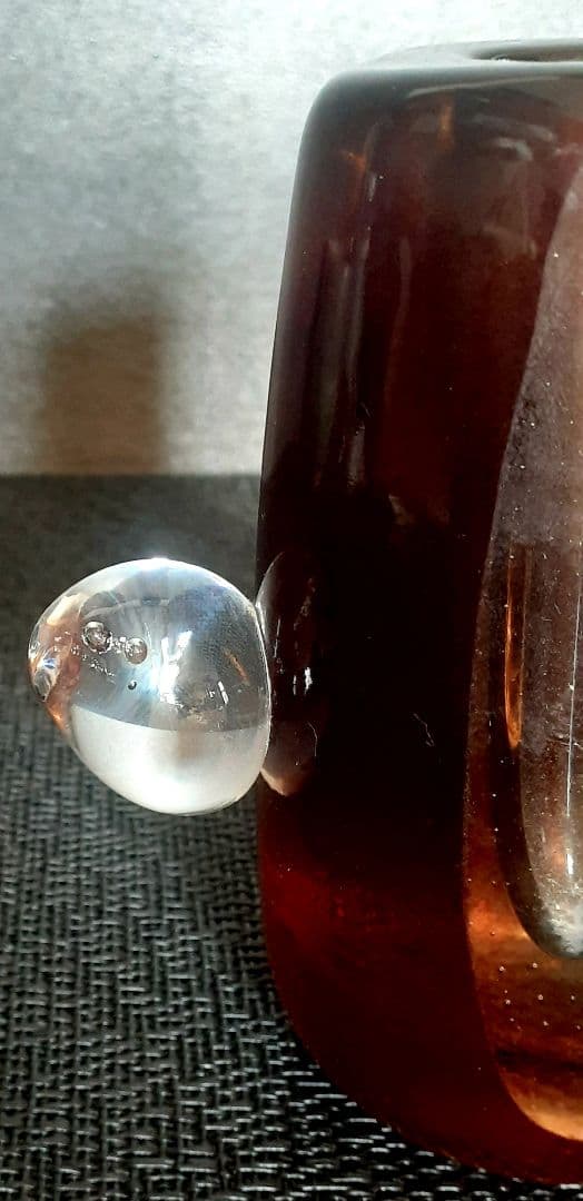 人気ガラス作家【斉藤ゆう】作【個展出品作品】一輪挿し　花入れ　花生け　オブジェ
