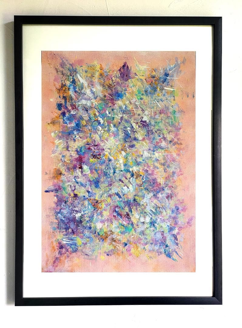 香水 / 抽象画 77×56㎝ B2 額縁セット 原画1点のみ モダンアート