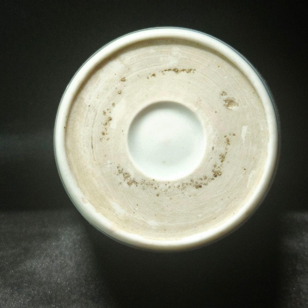 古伊万里 色絵金彩そば猪口 草花文 経菱 四方襷 花蝶文 手描き 蒐集家放出骨董