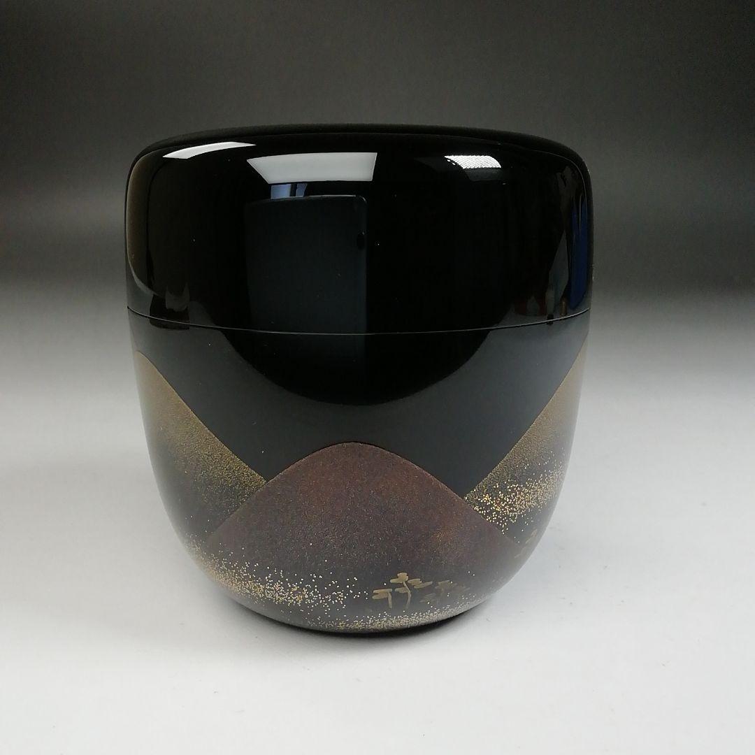 Ｗ１７８　棗　『遠山蒔絵』『一后一兆 作』『二重箱』　共箱　茶道具