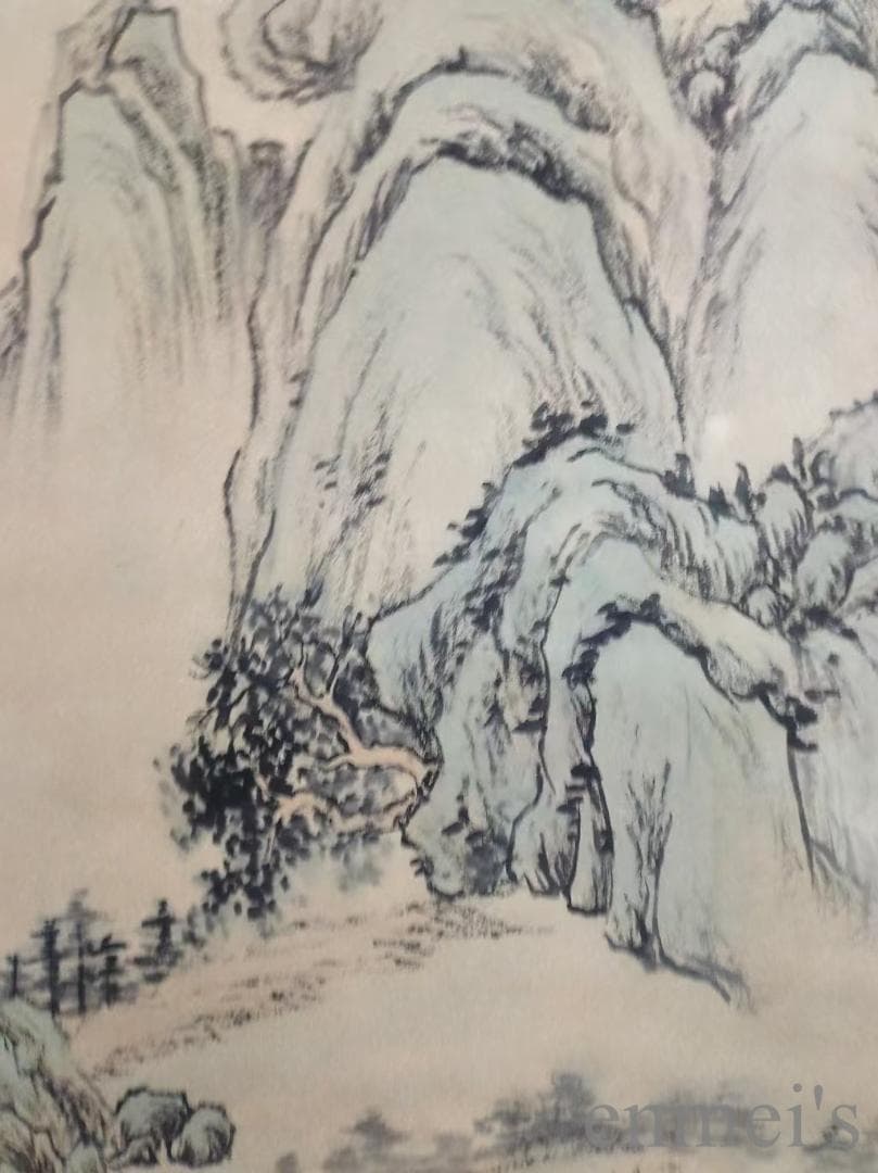 中国古美術.明時代.王監款.花鳥図.宣紙.三尺手描き.掛け軸.水墨画.名家.旧蔵