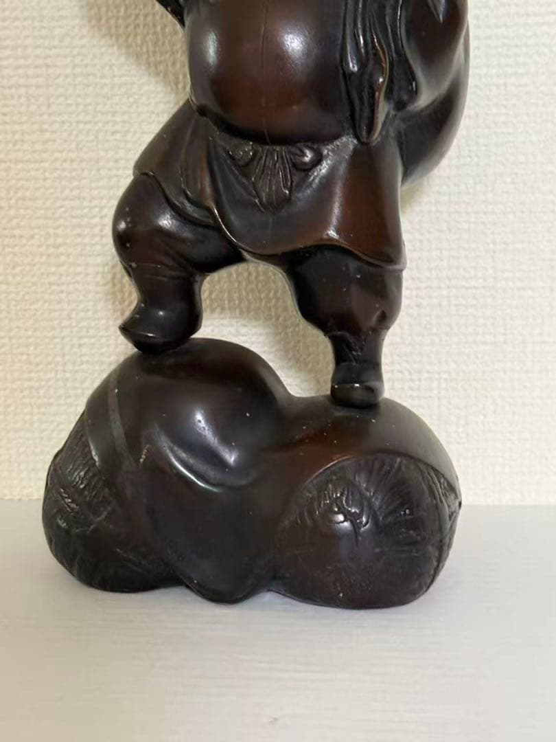 大黒天高岡銅器 大黒様の置物材質/銅製30.5cm年代物 商売繁盛