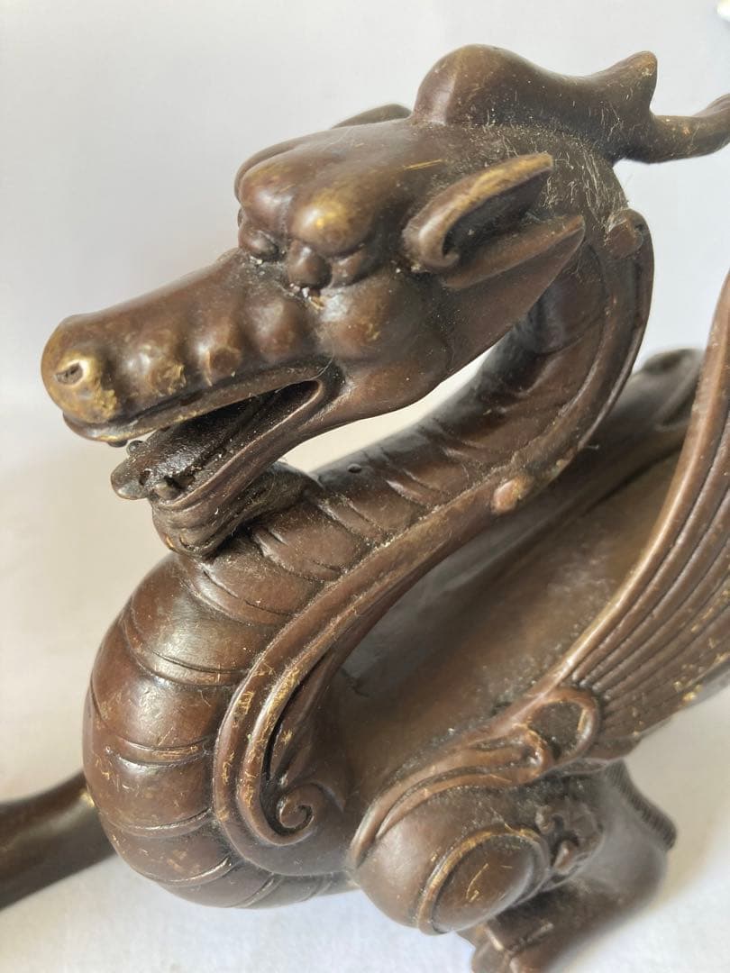龍置物，古銅製，鎮宅，辟邪，緣起物，重約1300克。