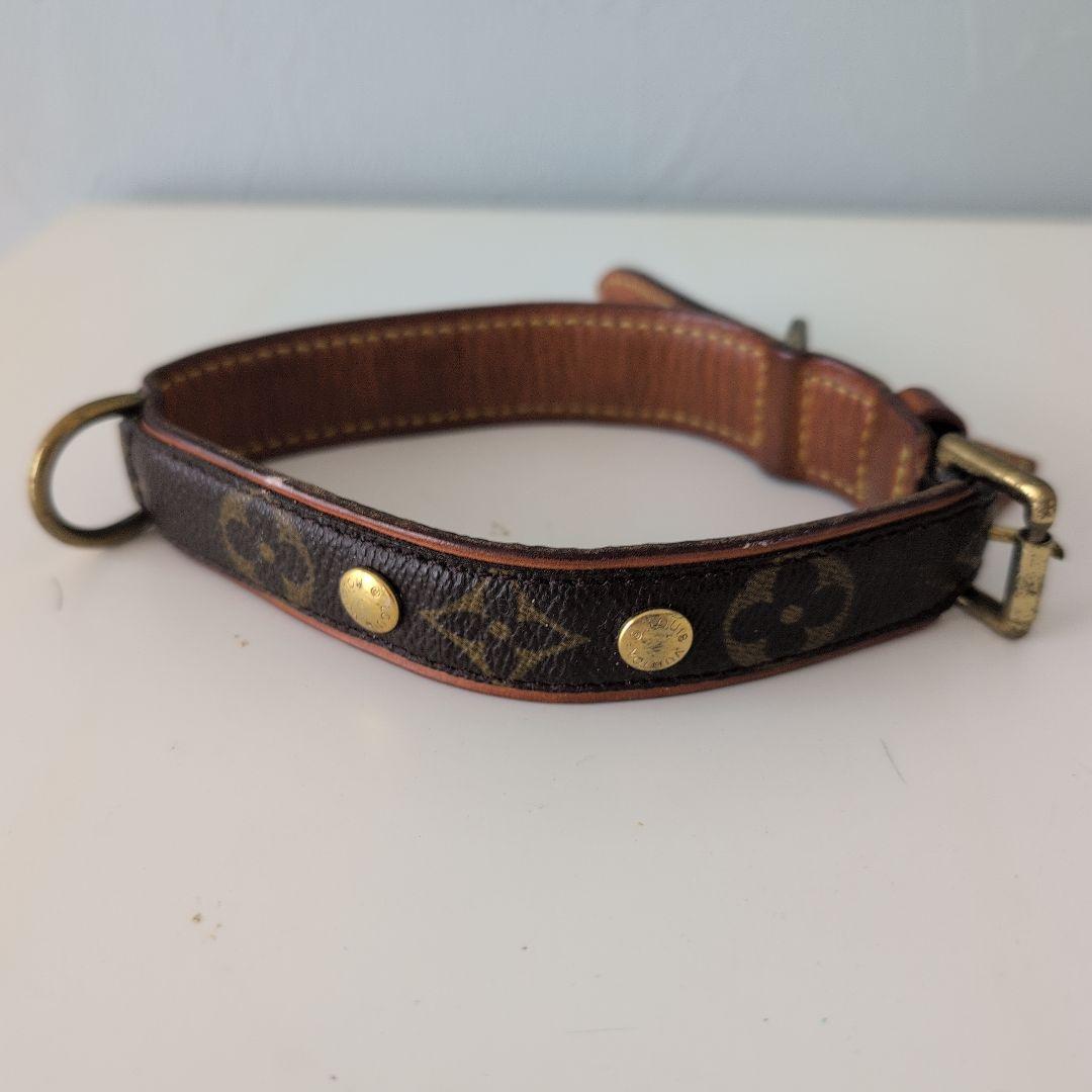 Louis Vuitton レザー首輪 モノグラム