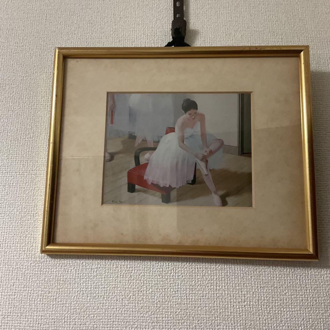 堀江史郎作品 油彩画【稽古前】の作品を写真アートに施した 額装仕立ての作品