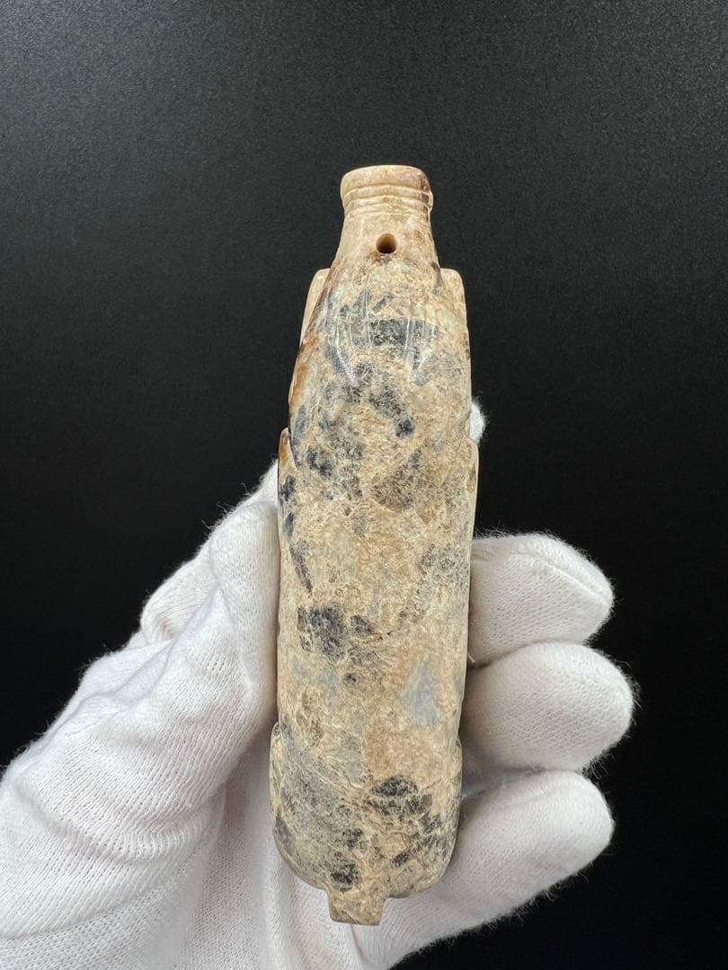中国時代石握猪 古玉猪握 共箱 骨董 玉製品 中国古美術 重133g