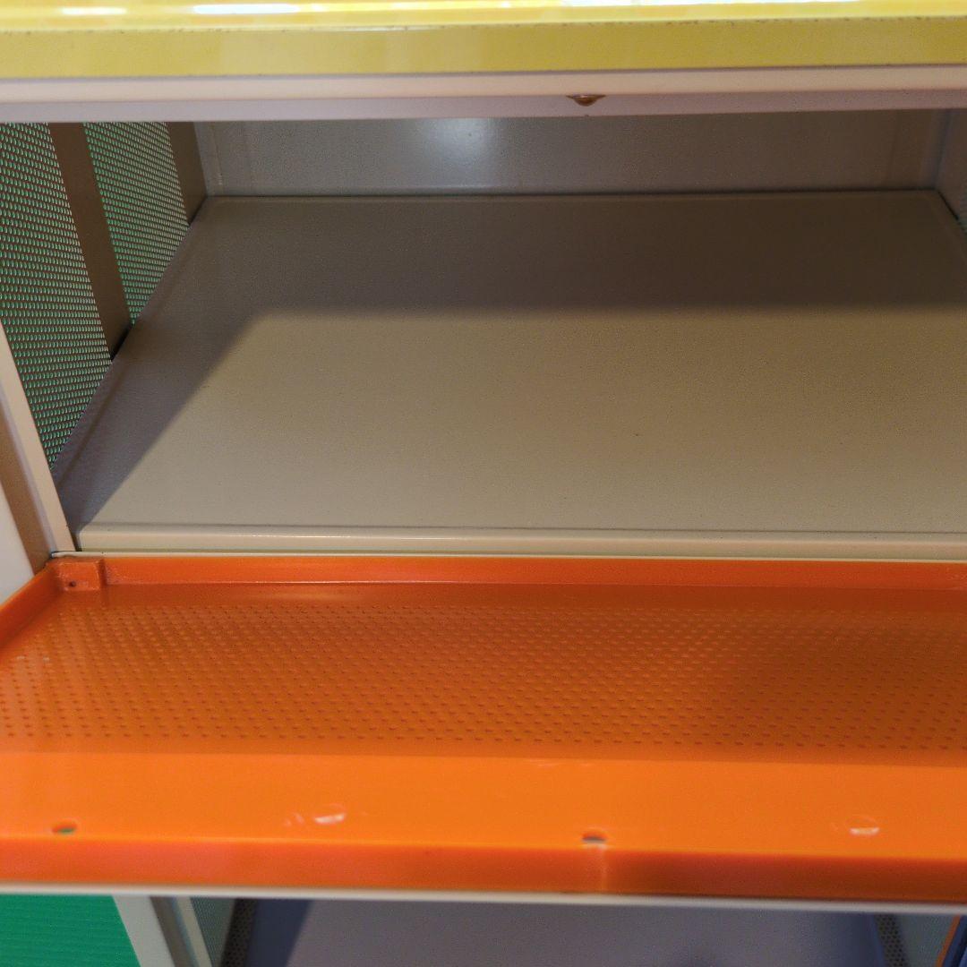 昭和レトロ　食品蚊帳　収納庫　黄色　古道具