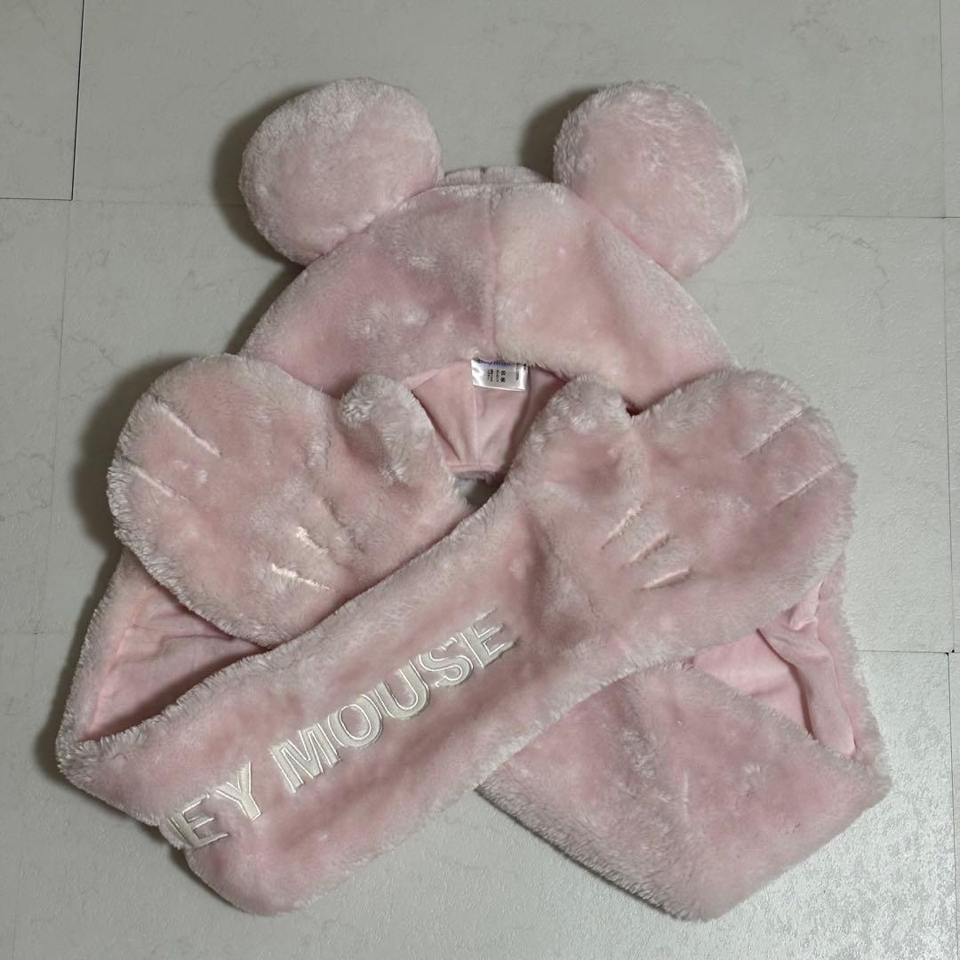 ディズニー カチューシャ マフラーキャップ ピンク ミニー イヤリング リボン