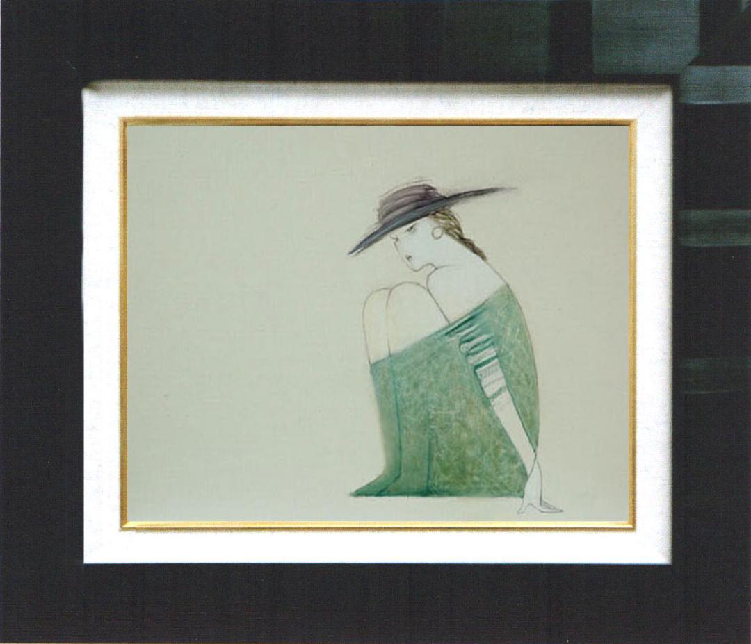 油絵 菅家令子 絵 絵画 インテリア 額付(銀) F4-072012 人物 女性