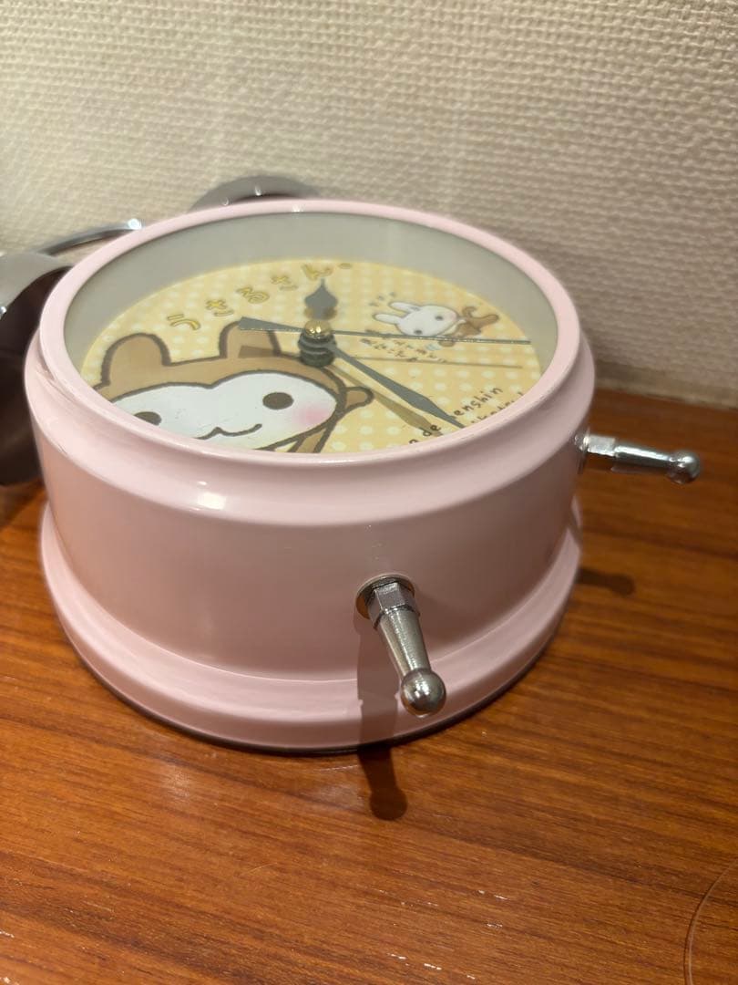 【当時物】うさるさん目覚まし時計 レア ピンク　時計