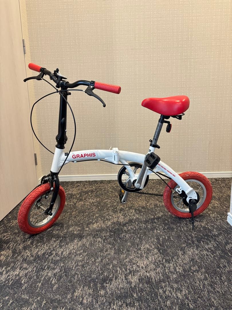 折りたたみ自転車 ホワイト/レッド