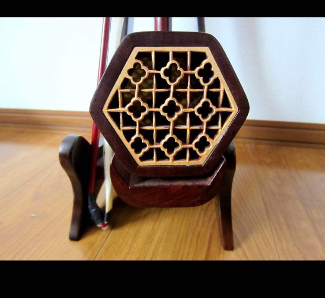 二胡 高級紫檀 インド紫檀 龍頭彫刻二胡 新品 調弦済み/古月琴坊・黄建洪氏