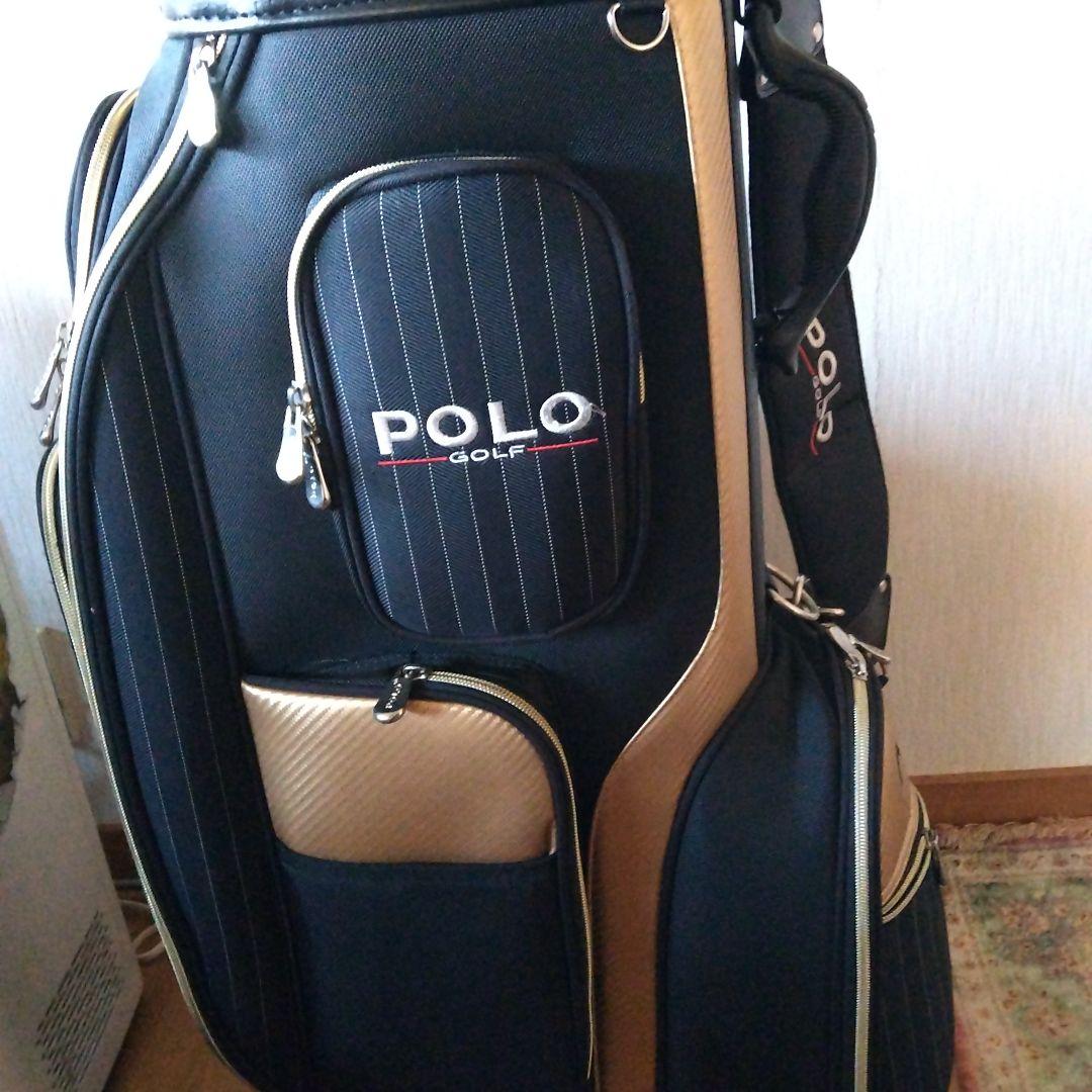 ひ*ん様 POLO ゴルフ キャディバッグ ネイビー・ゴールド キャスター付き