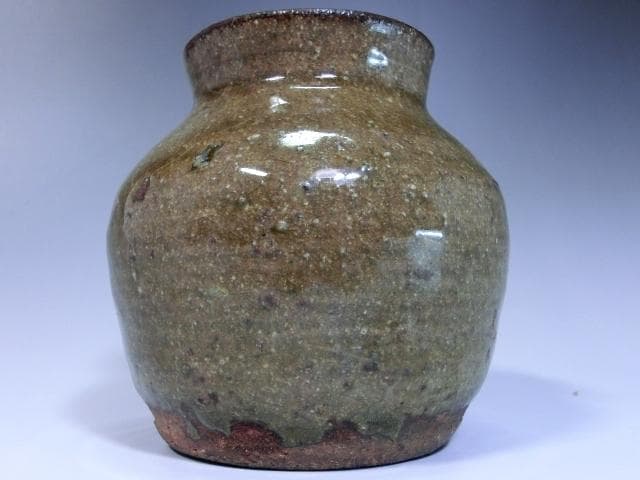 壷■無地唐津(江戸期)お歯黒壺 小壺 茶入れ 古唐津 時代物 骨董品 古玩■