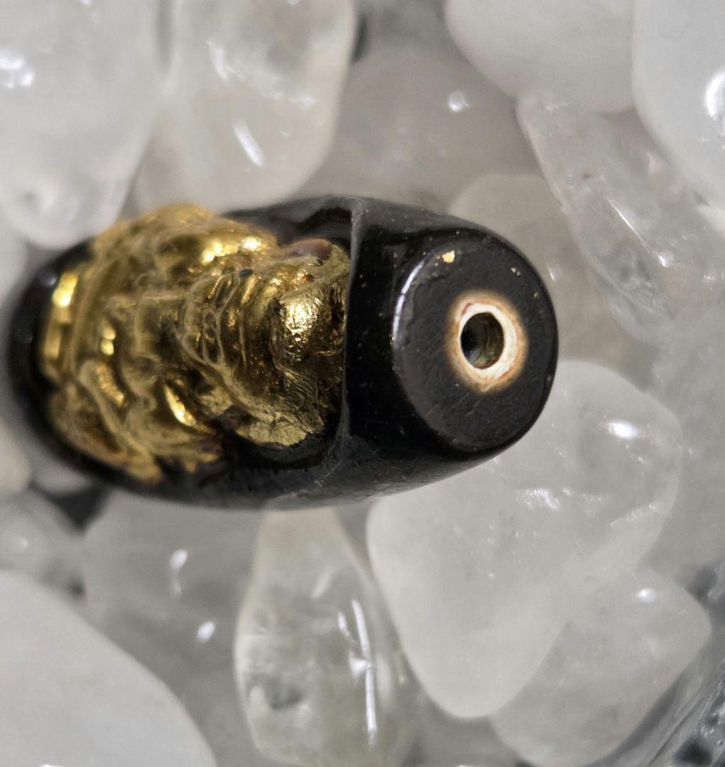 924　天珠　 観音天珠　金色仏像　 陰陽　太極　dzibeads！