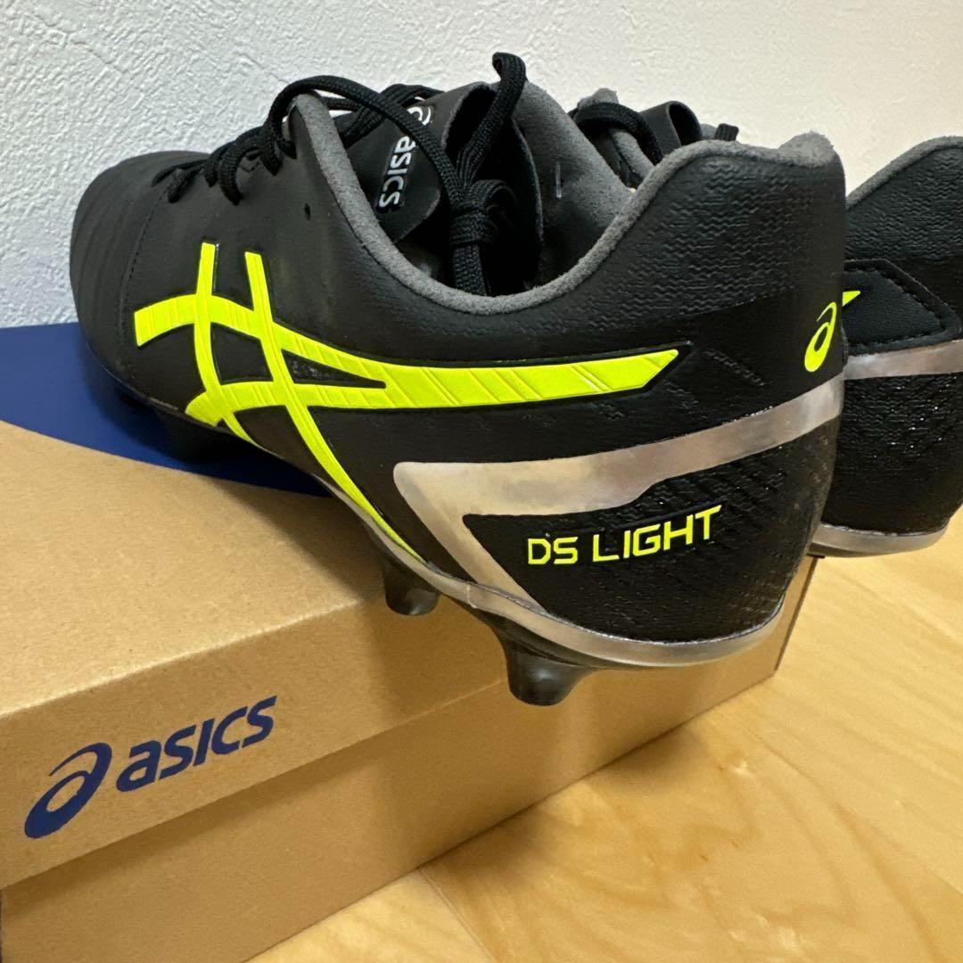 新品　asics DS LIGHT サッカー　スパイク　黒　黄色　27.5cm