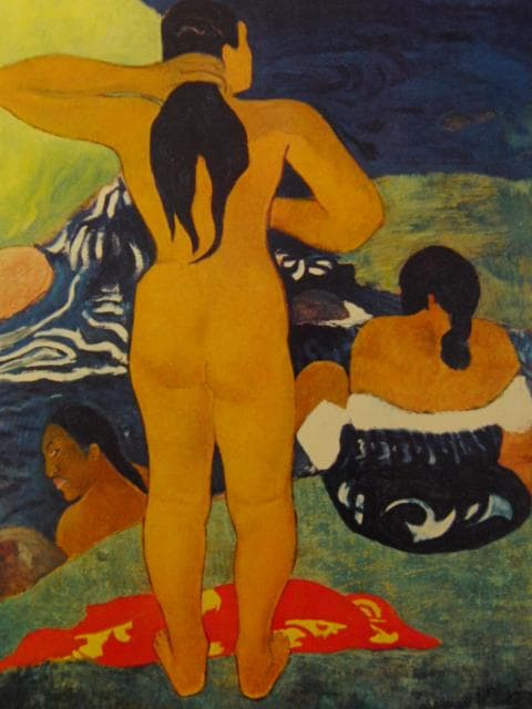 ポール・ゴーギャン、【浜辺のタヒチの女たち】、希少な画集画より