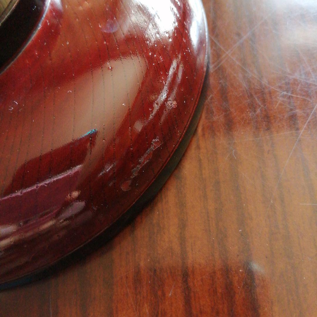 木製漆器　金彩木目蓋付煮物椀　10客　13.5cm　昭和中期