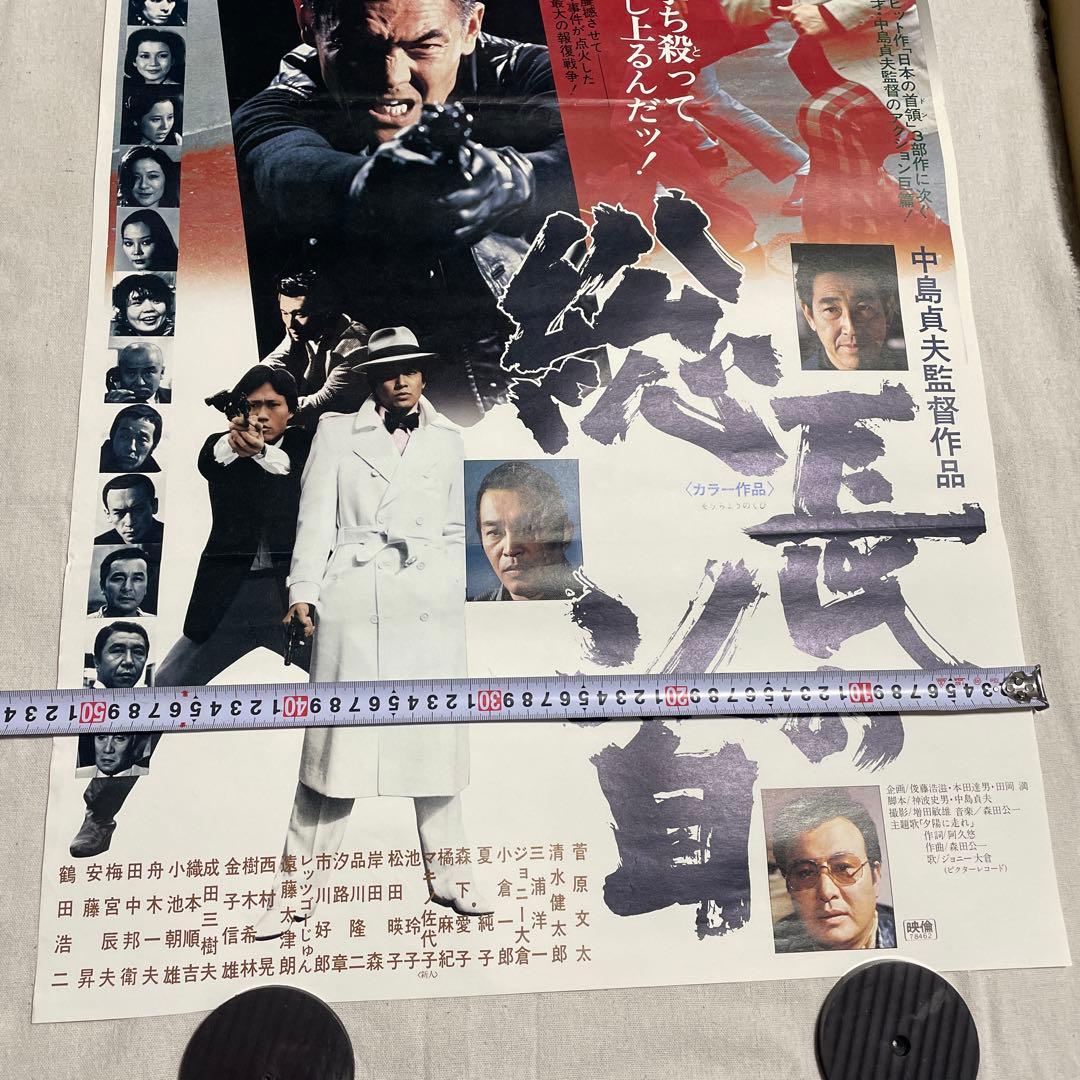 映画ポスター 総長の首 菅原文太　田中邦衛　安藤昇　任侠
