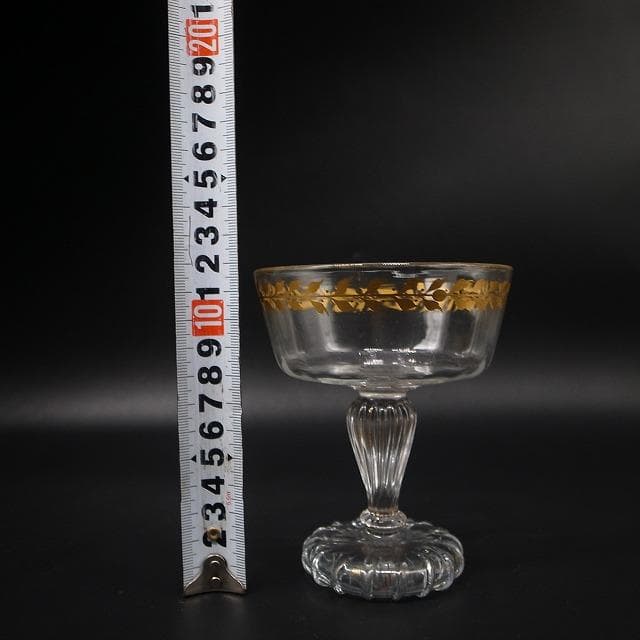 エミール・ガレ　金彩装飾　オリーブ文様　シャンパンカップ