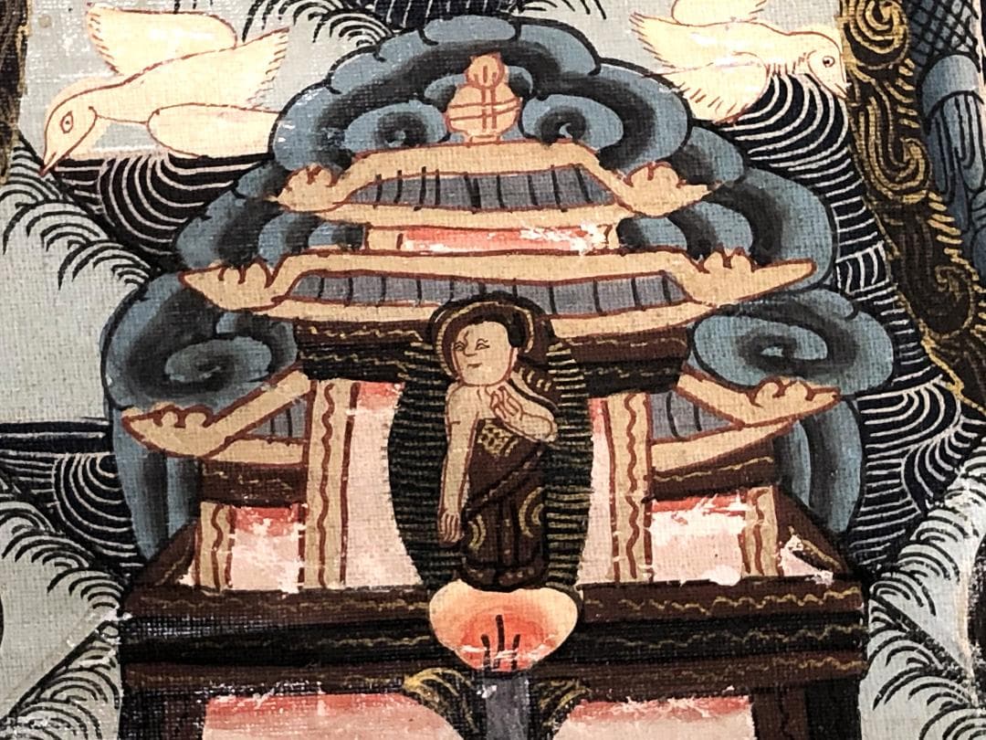 【 肉筆曼荼羅 】 骨董　軸装118×55ｃｍ
