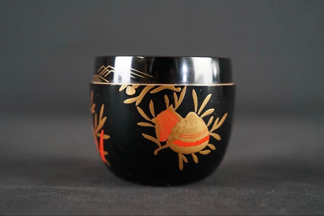 中村宗悦 而妙斎好写 海松貝蒔絵 大棗 共箱 茶道具