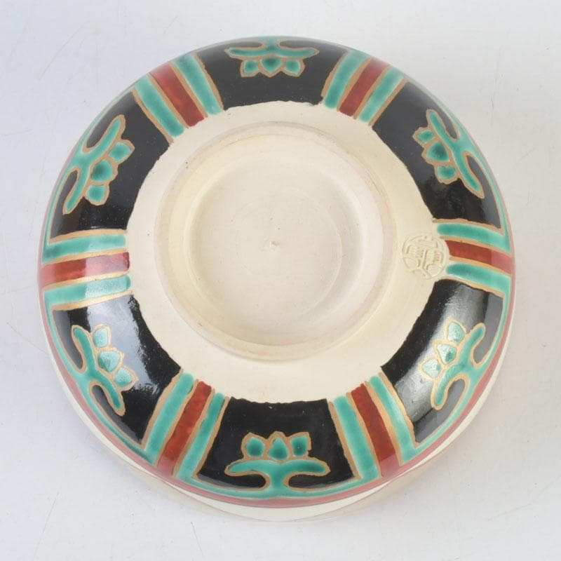 茶道具　京焼　橋本永豊造　仁清写　金菱　茶碗　時代箱　V　9835