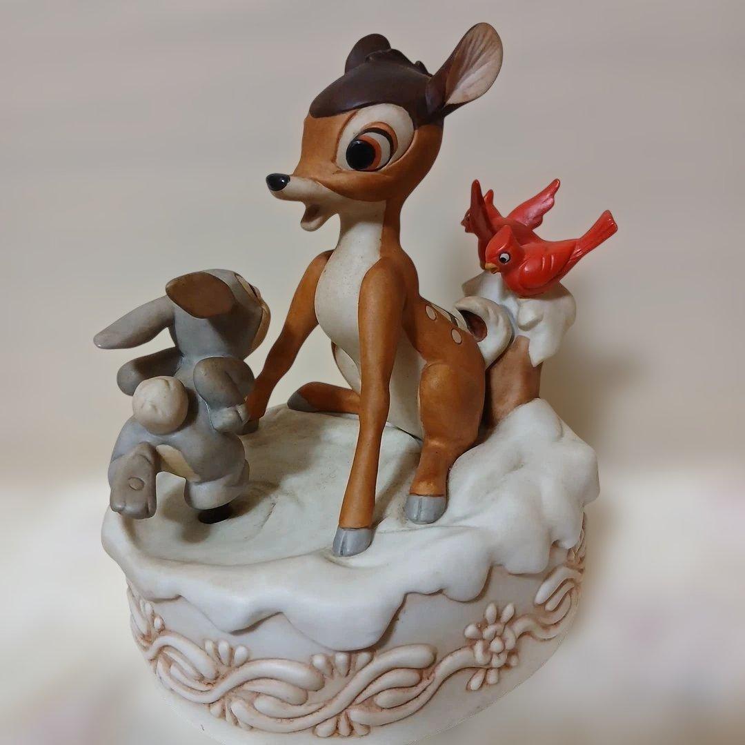 ディズニー　バンビ　オルゴール　置物