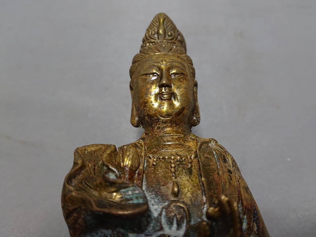 コレクター収集品　タイ王国　銅像　観世音菩薩立像