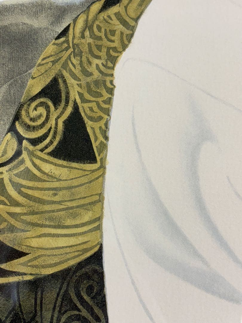 「牡丹と舞妓」　室井東志生　版画　美人画　絵画　日本画　直筆サイン　リトグラフ