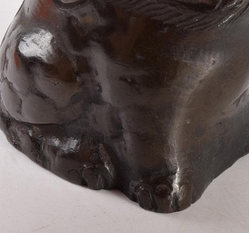 中国　書道具　古銅　獅子　水滴　M　R5005