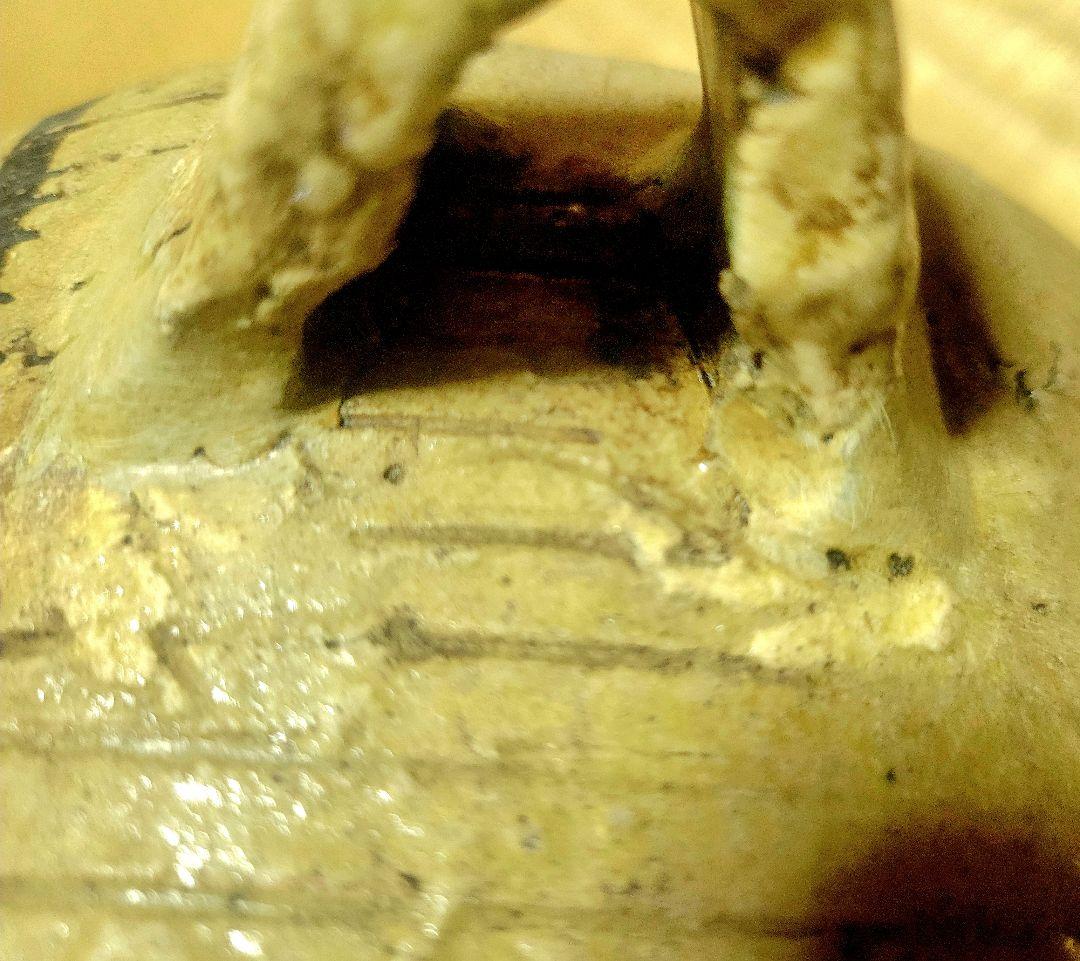 時代物　美濃伊賀　水指　古川庄作識　仕服　漆塗合わせ箱　茶道具　骨董品、美術品