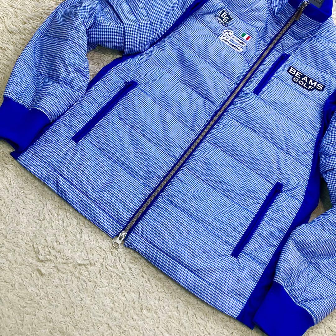 美品 BEAMS GOLF 2way ダウンジャケット ゴルフ M ワッペン