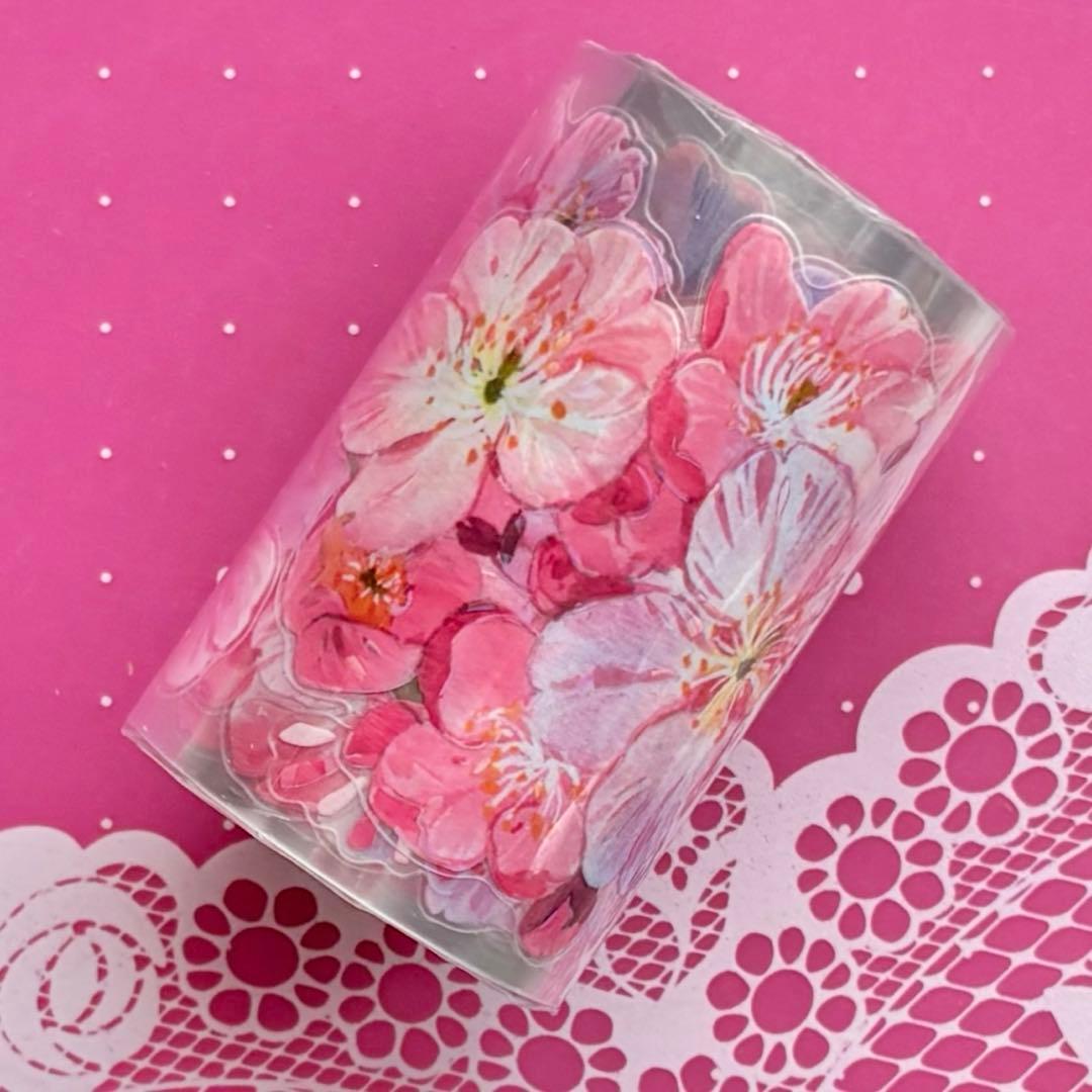 贝壳光 樱花之恋 ダイカット加工 6cm×5m 海外マスキングテープ