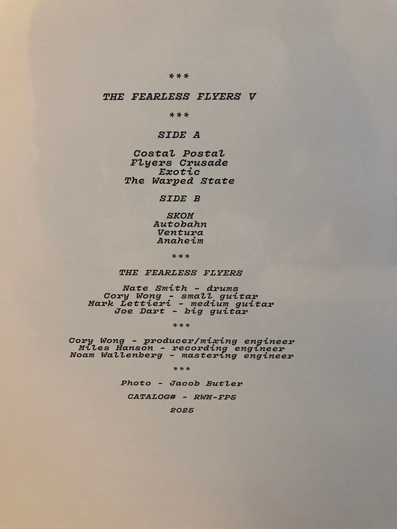 The Fearless Flyers V レコード vulfpeck