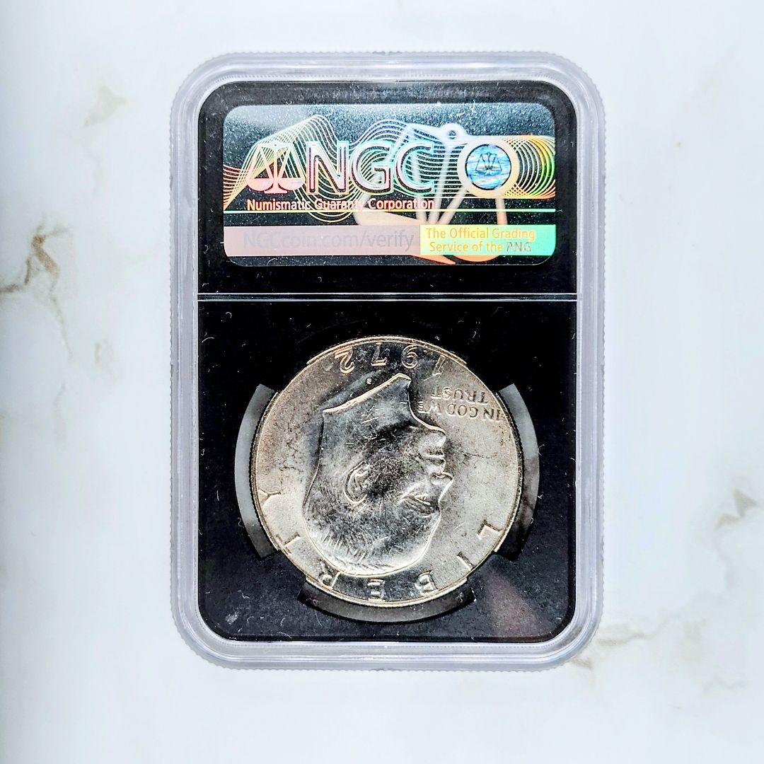 1972年 アイゼンハワー1ドル☆サイン入り☆NGC鑑定品
