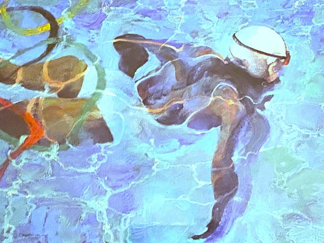【美品】ロバート・ハインデル★Olympic Swimmer★リトグラフ★額装