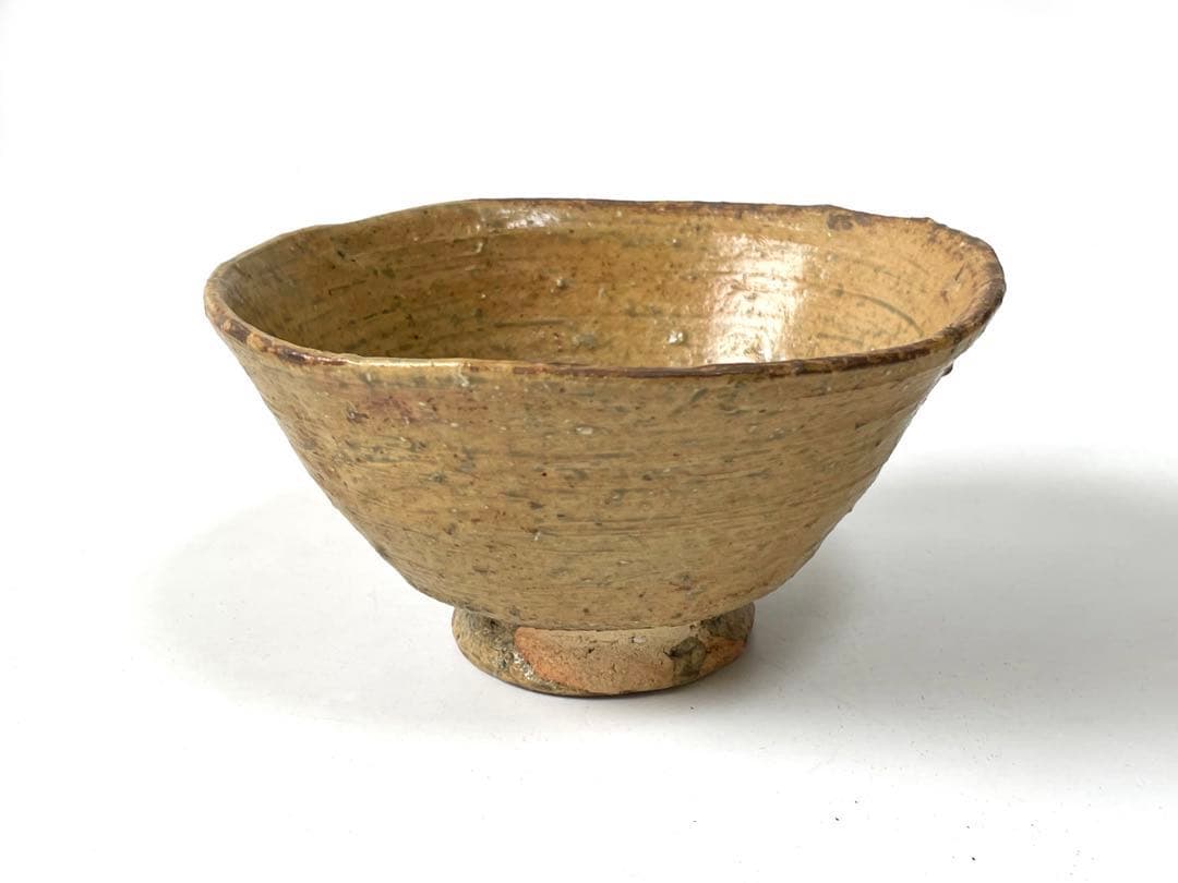 陶芸家　作家物　森田無想　伊羅保　茶碗　黄伊羅保　抹茶碗　共箱　森田十雨