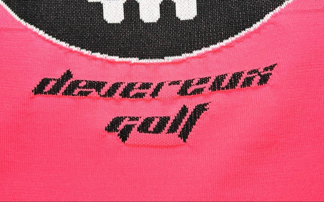 新品未使用【デヴァロー ゴルフ】 メンズ チェッカーリブニットプルオーバー Ｍ