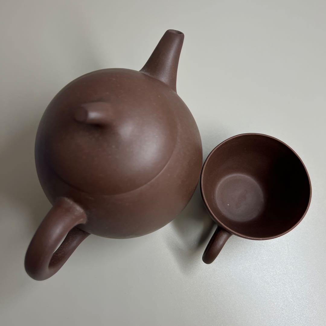 中国宣興　朱泥茶器セット2点　東Y7-1224①タウル