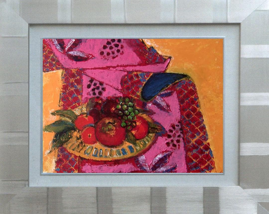 油絵 菅家令子 絵 絵画 インテリア uF6-113902 静物 果物