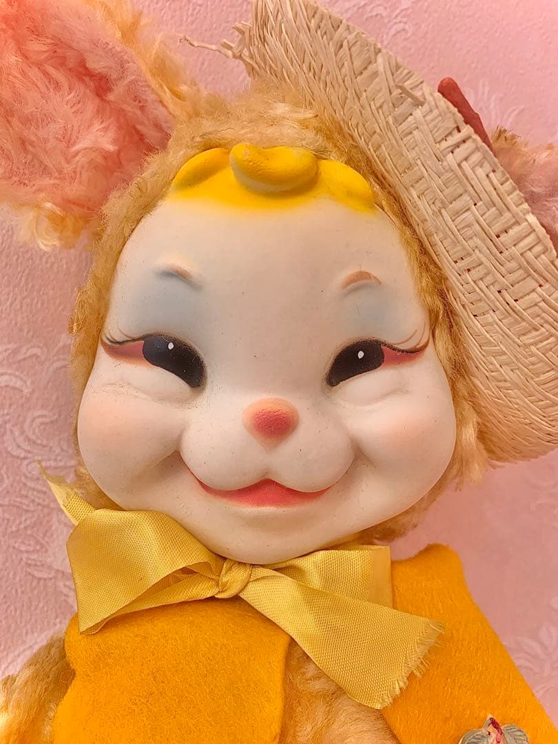 ラシュトン　Rushton ビンテージ　バニー　ぬいぐるみ　うさぎ　黄色